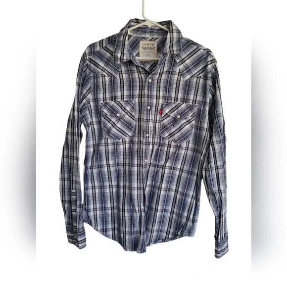 Levis the two horse brand, western core snap button long sleeve men's shirt - Picture 1 of 5